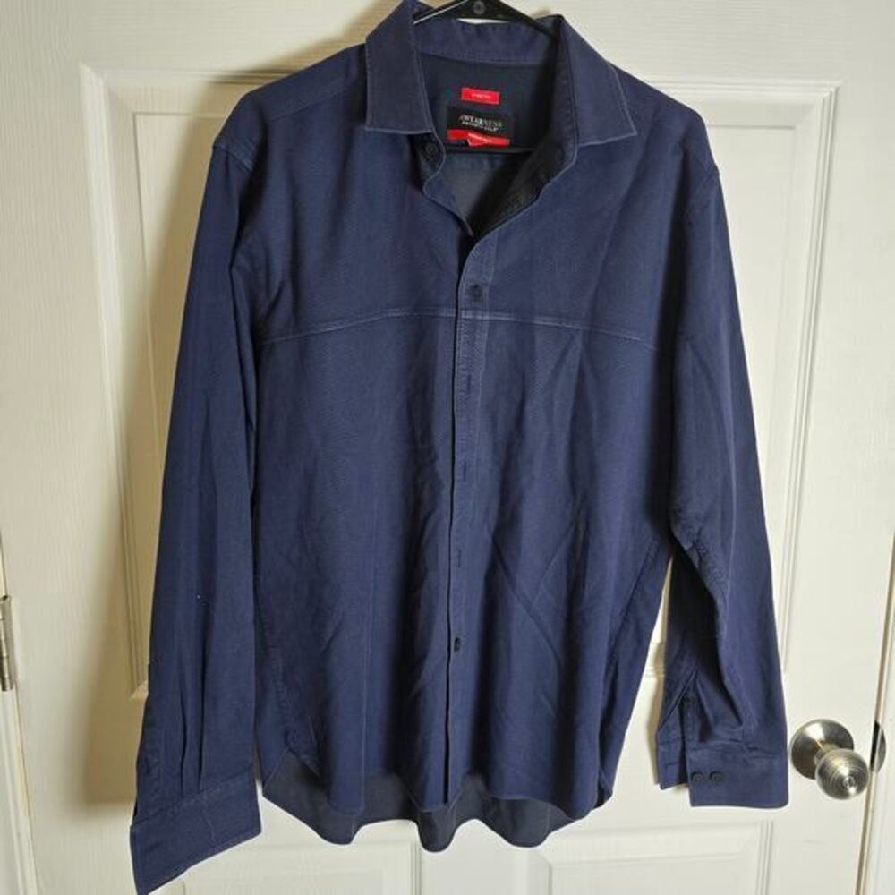 Awearness Kenneth Cole Button Up-Blue-Men's L